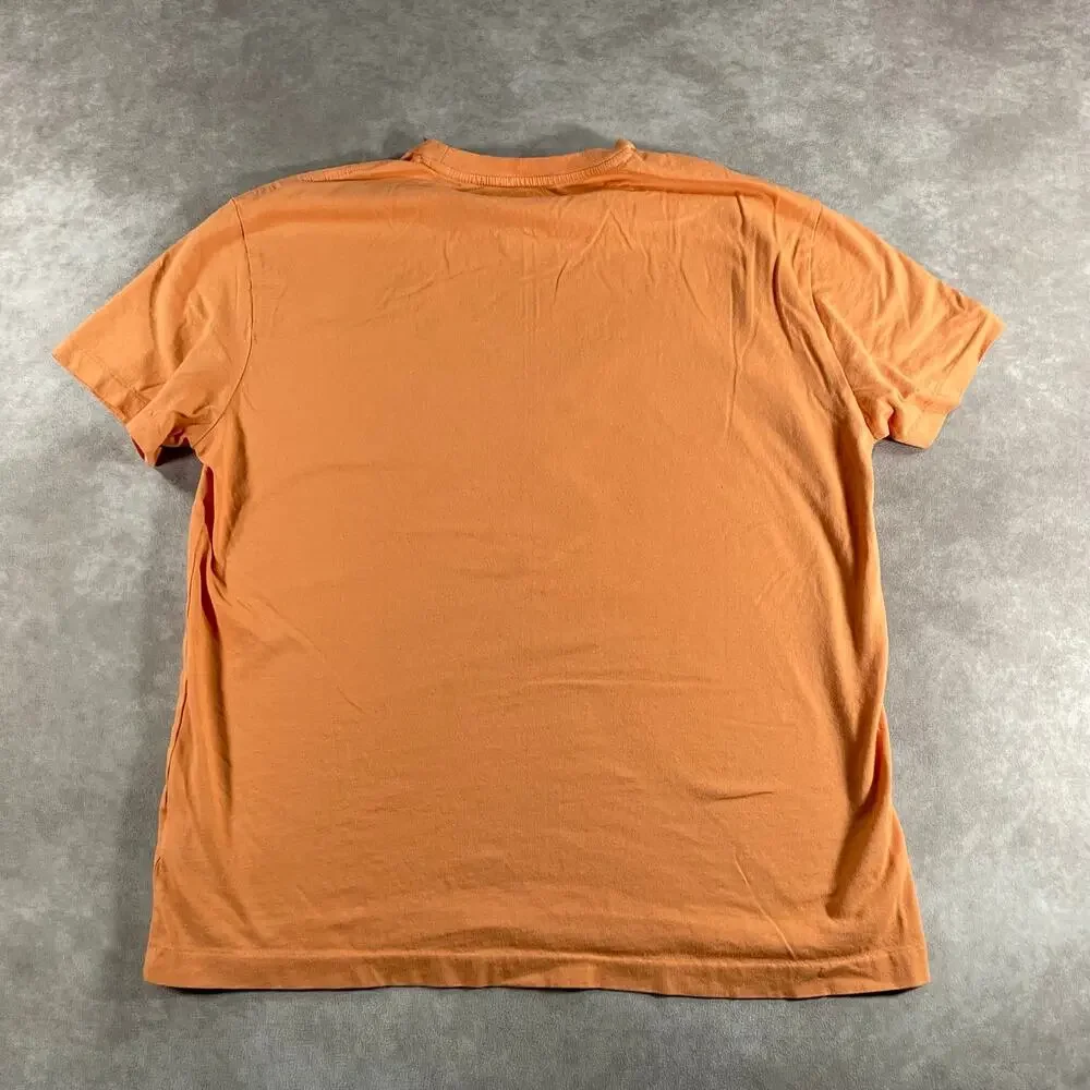 Polo Ralph Lauren Mens T-Shirt Medium Orange Hawaiian Tropical Logo Graphic Tee